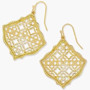 Kendra Scott Kirsten Filigree Gold Tone Drop Earrings